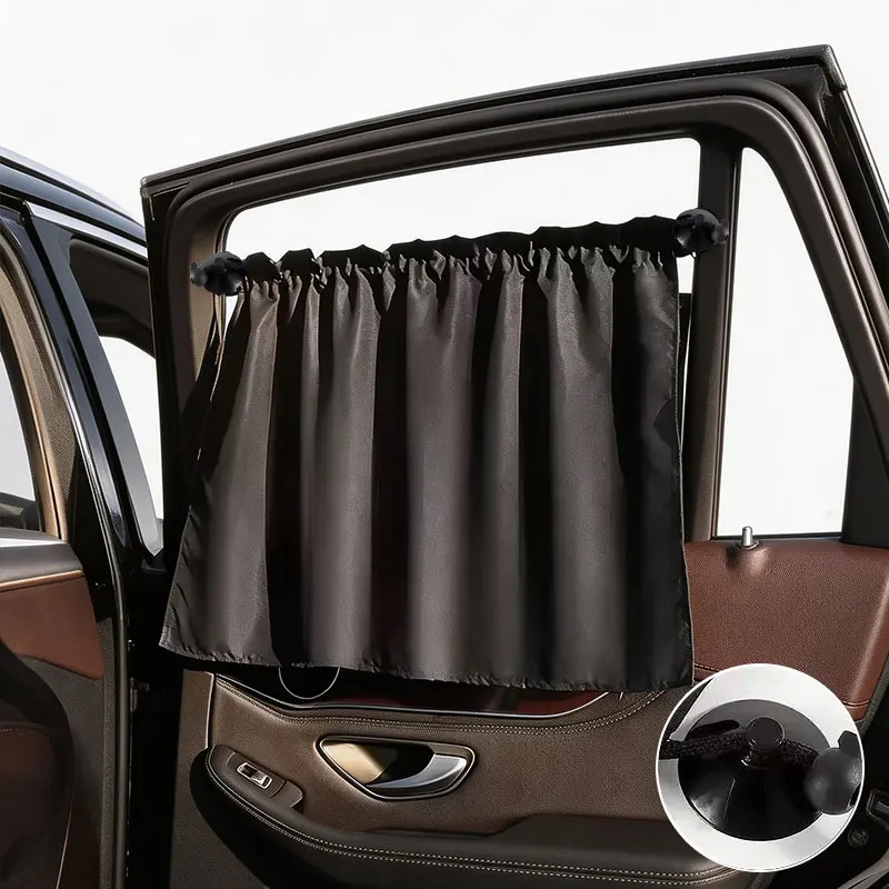 

2PCS Car Window Sun Shade Curtain Retractable Side Window Privacy Curtain UV Protection Suction Cup No Drilling for Summer