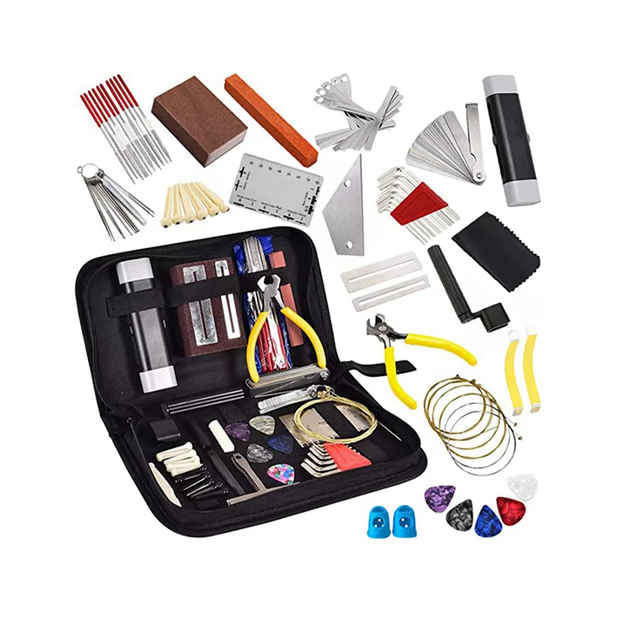 

77 Pieces Guitar Maintenance Kit Repair Tool Set with Tote Bag Acoustic Guitar, Electric Guitar, String Instruments