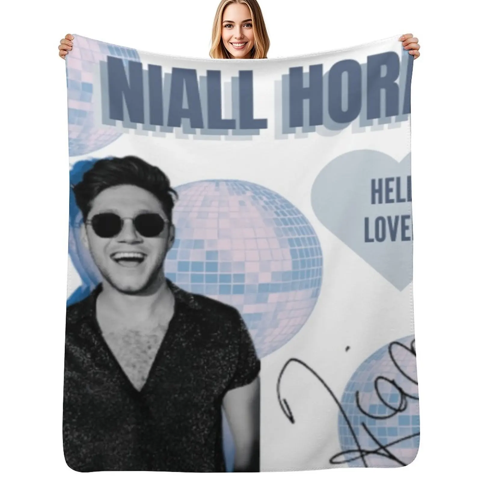 

Niall Horan Disco Ball Design Throw Blanket Personalized Gift Loose Designers Single Blankets