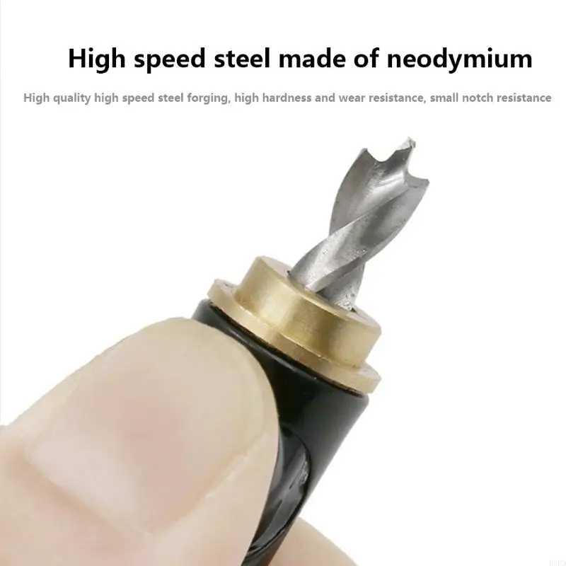 E1pd 5mm & 1/4 "บิตศูนย์กลางตัวเองสำหรับใช้กับ Pin Jig Black Diy Hinge Hinge Bits Bits