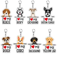 I love my westie golden retriever boston terrier beagle Keychain Acrylic Keychains Accessories Cute Bag Pendant for fans gifts