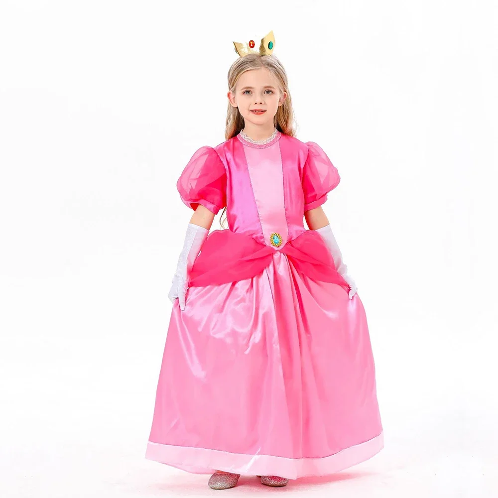 فستان الهالوين روزالينا للفتيات أزياء الخوخ ديزي التأثيرية أزياء أعياد ميلاد الأطفال فستان حفلة كرنفال الزي الفاخر