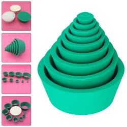 Cone de filtro de borracha de silicone Rolha lisa, Conjuntos de filtragem, Adaptador cônico, Tapete de ventosa, Funil, 9pcs