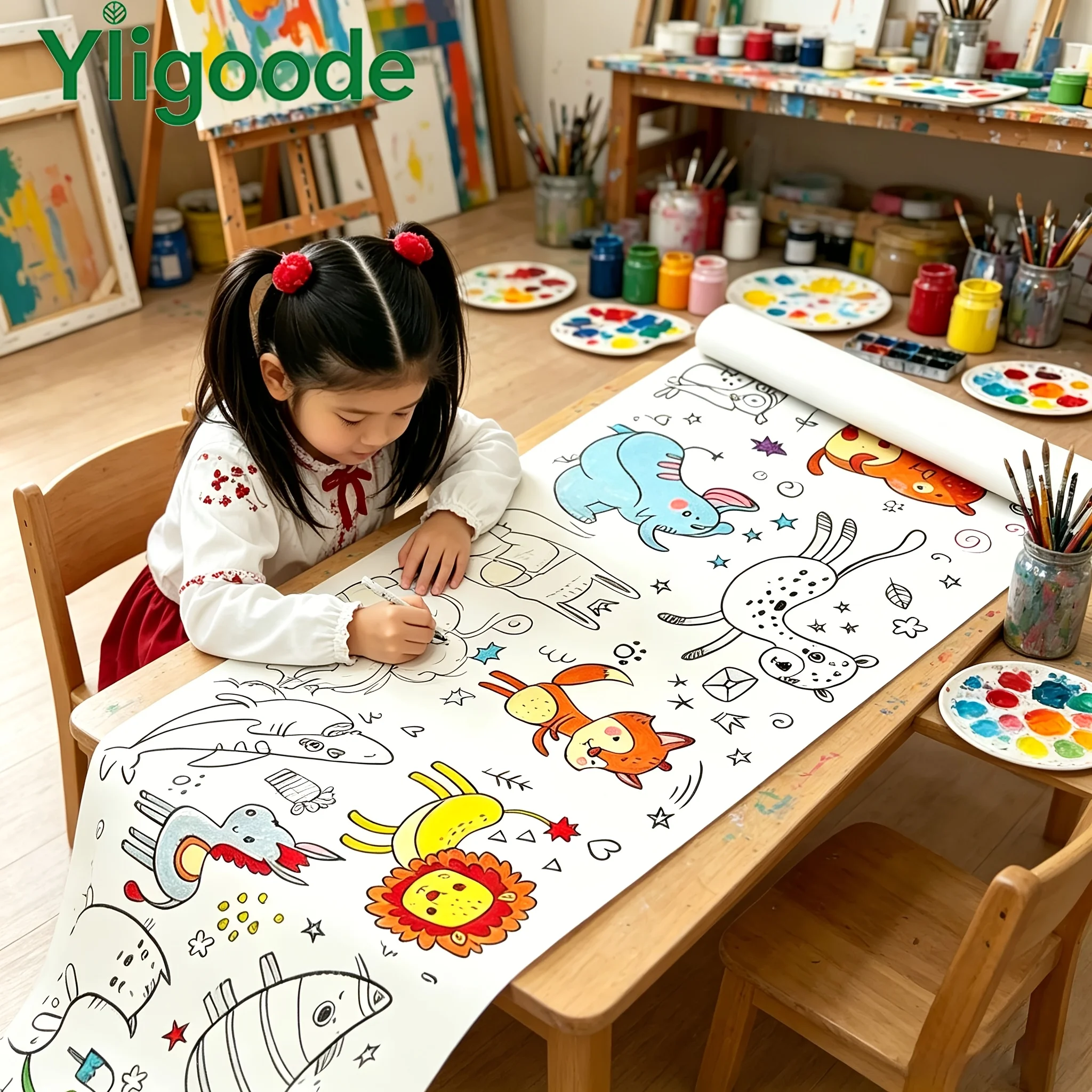 5 Rolls of Random Patterned Doodle Paper, Extra-Long Drawing Paper, Doodle Scrolls, Can Be Cut, Suitable for Coloring and Drawing, Creative Doodle and Drawing Rolls for 3 Years+ DIY - Preferred Holiday Gift Choice - Early Education Educational Drawing Toys