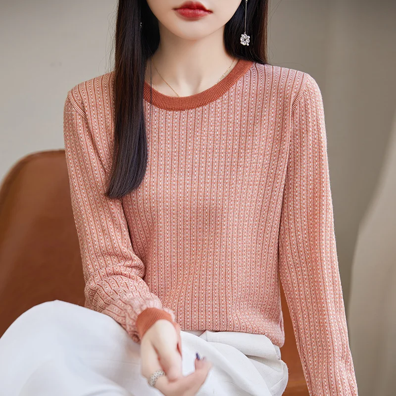 

SZDYQH Women Pullovers Worsted Wool Sweaters Spring O-neck Knit Jumper Female Thin Soft Comfortable Shirt Autumn Fashion Tops