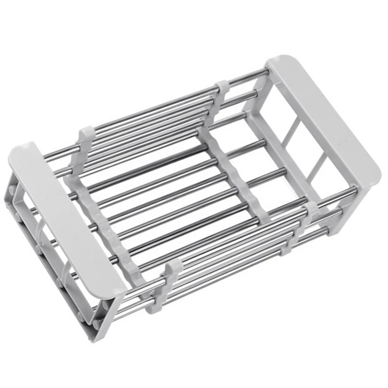 

Retractable Stainless Steel Kitchen Dish Drying Rack, Sink Draining Basket, Fruit And Dish Rack, Dish Washing Baske