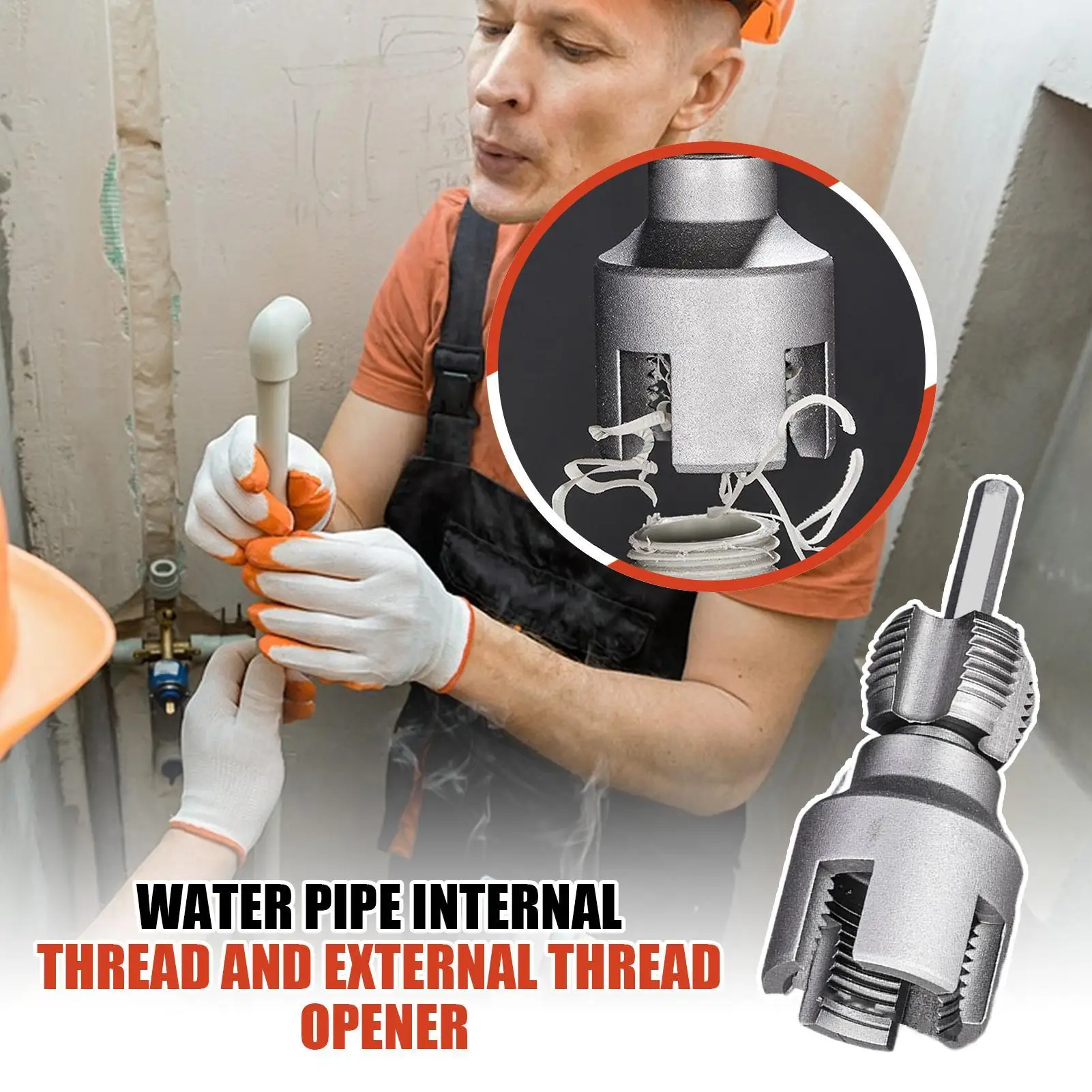 

1/2inch 3/4inch Points Pvc Pipe Threader Kit Internal/External Thread Opener Applicable to PVC pipes, PPR water pipes