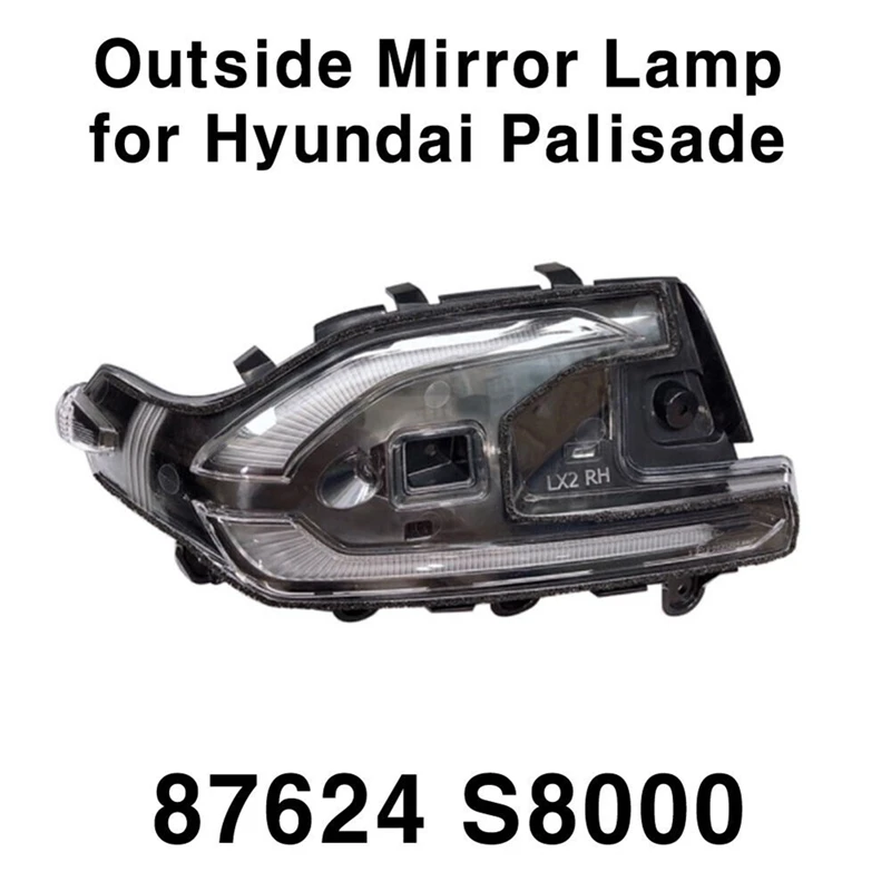 

Car Outside Door Mirror Lamp 87614S8000 87624S8000 Car Accessories ABS For Hyundai Palisade 2020-2021