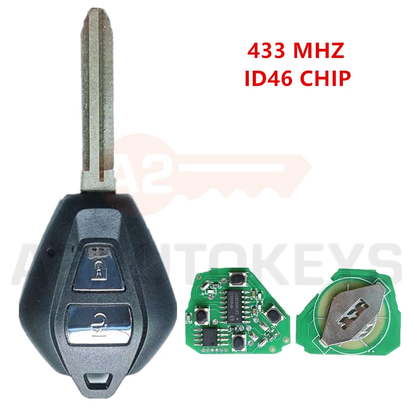 A2AUTOKEYS 2 Buttons 433.92MHz ID46 Chip Remote Smart Car Key For Isuzu D-Max Holden Colorado Auto Key Control Replacement