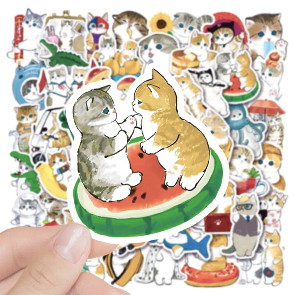 10/30/50PCS Cute Cartoon Cats Stickers Toys Kawaii Animal Decal Gift DIY Phone Laptop Bike Scrapbook Suitcase Waterproof Sticker