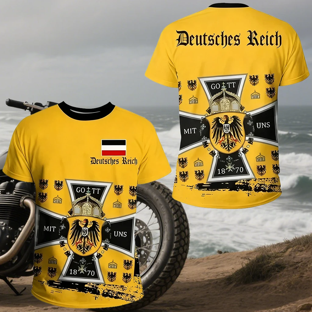 

Men's/Women Quick Drying Breathable Motorcycle Riding Round Neck T-shirt German Printed Sports Running Football Training T-shirt