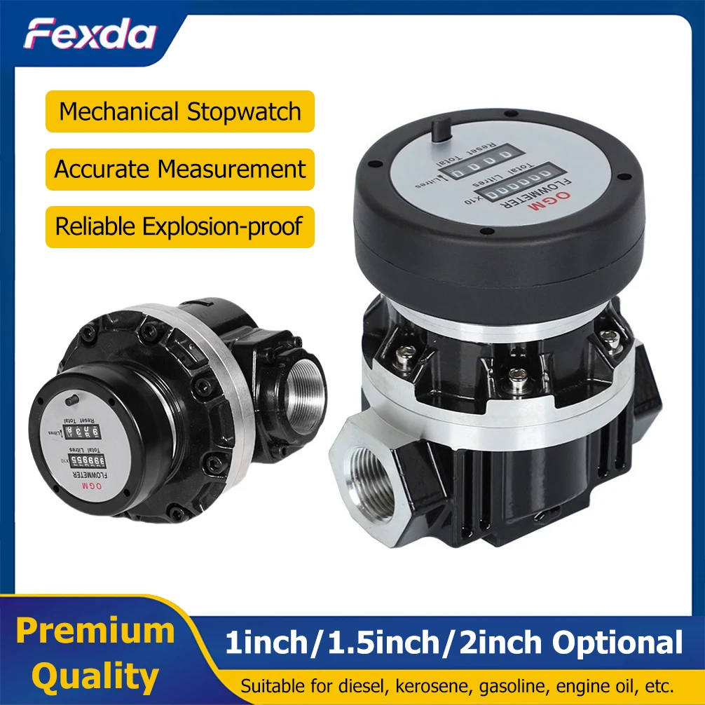 OGM Mechanical Oval Gear Flow Meter 1inch/1.5inch/2inch High Precision Engine Oil Flowmeter for Fuel Diesel Petrol Engine Oil