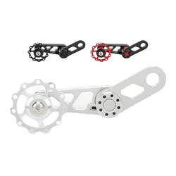 Aluminum Alloy Bike Chain Tensioner for Single Speed Folding Bikes - Easy Install, CNC Machined, 11/13 Teeth Guide Wheel