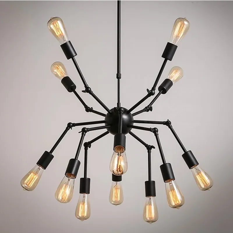 

Loft Industrial Adjustable Spider Pendant Light Bedroom Decor Retro Creative Personality Modern Iron Satellite Lamps Living Room