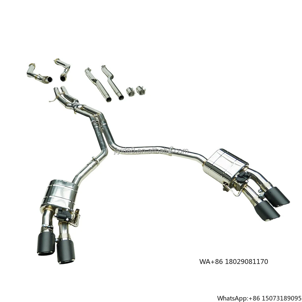 

Выхлопная система JYD Factory Custom Aggressive Sound Polishing X Pipe с клапаном, Catback и Downpipe для S8 D4 4.0T