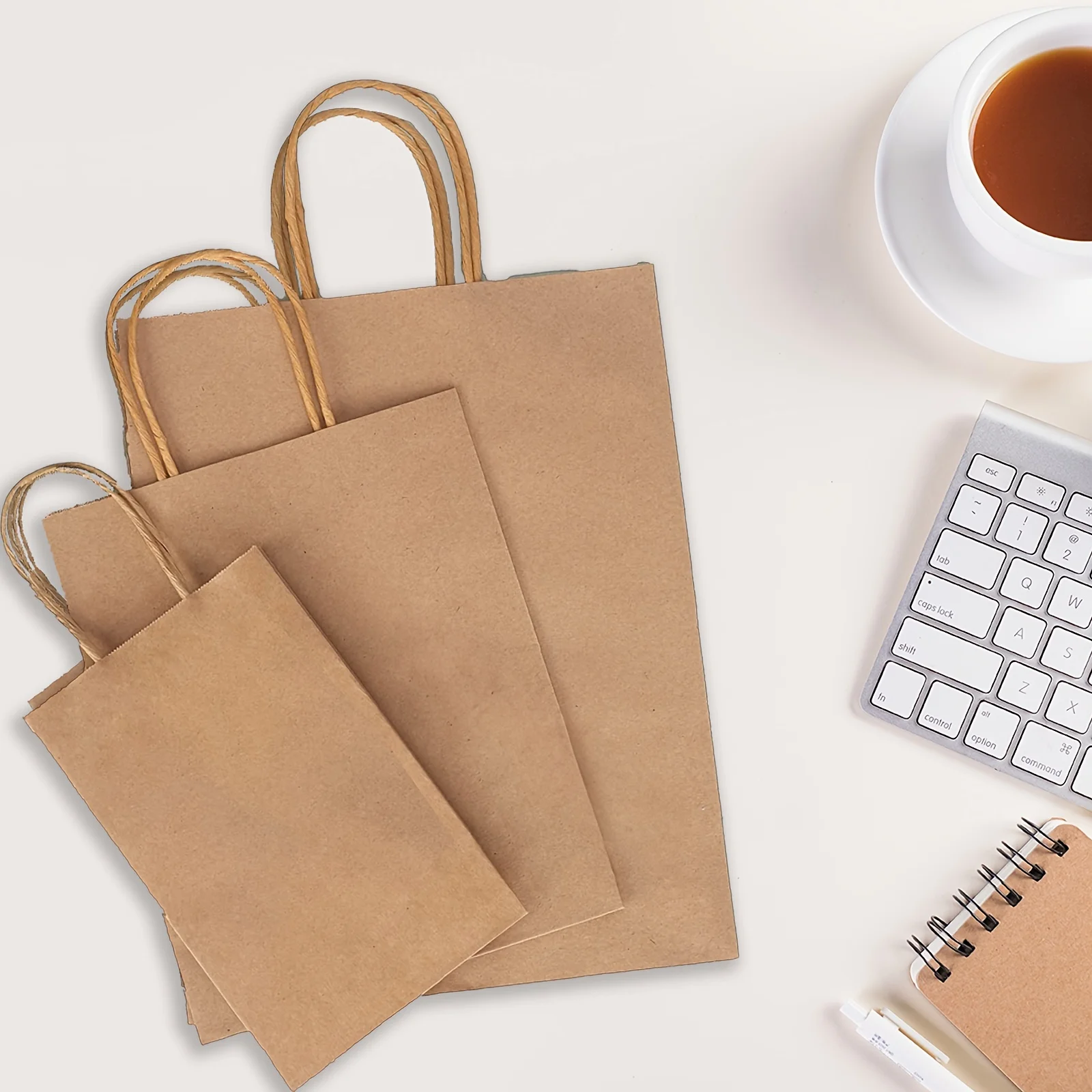 75pcs Kraft Paper Bags With Handles - Eco-Friendly Brown Gift Bags for Retailers and Events