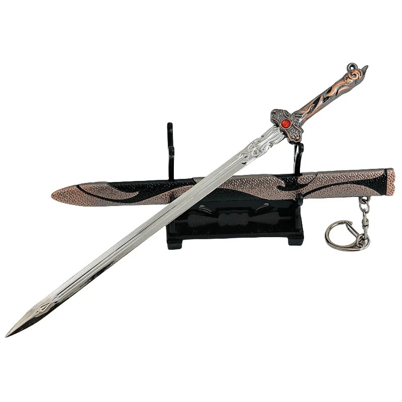 22CM The Road of Awakening Chinese TV Series Kui Yin Sword Metal Craft Weapon Models Collectible Desk Ornaments Safe Boy Toy
