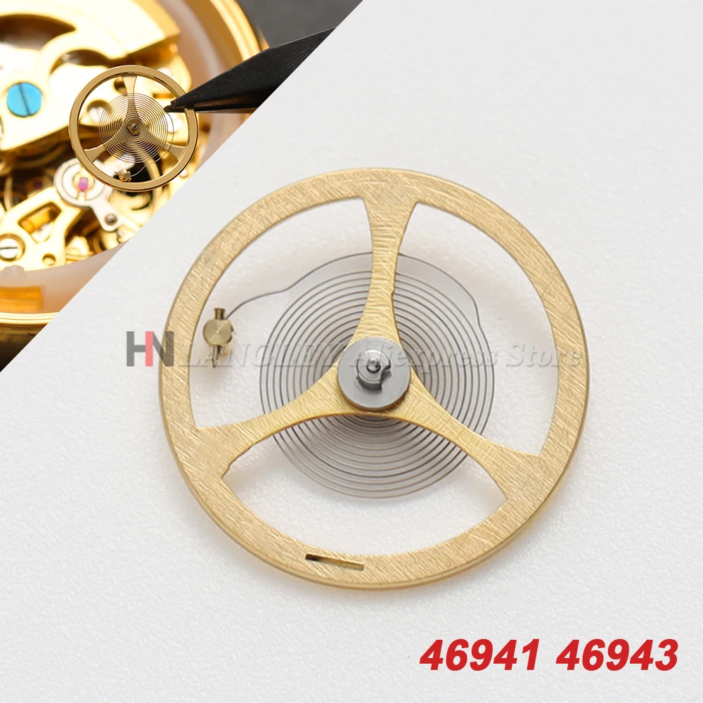 1 pièce de rechange de balancier de montre pour le japon pour le mouvement de montre Seiko 46941 46943 balançoire complète avec ressort à cheveux pour horloger