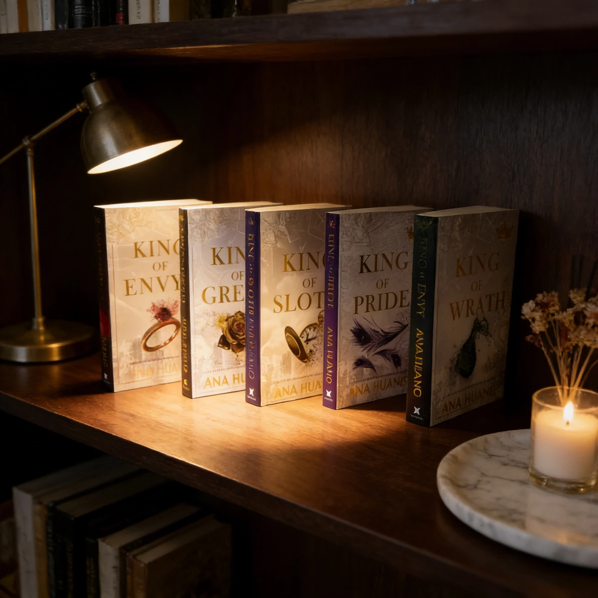 

Ana Huang Kings of Sin Series Complete 5-Piece Collection: King of Wrath, Pride, Greed, Envy, Sloth | Adult Contemporary Romance