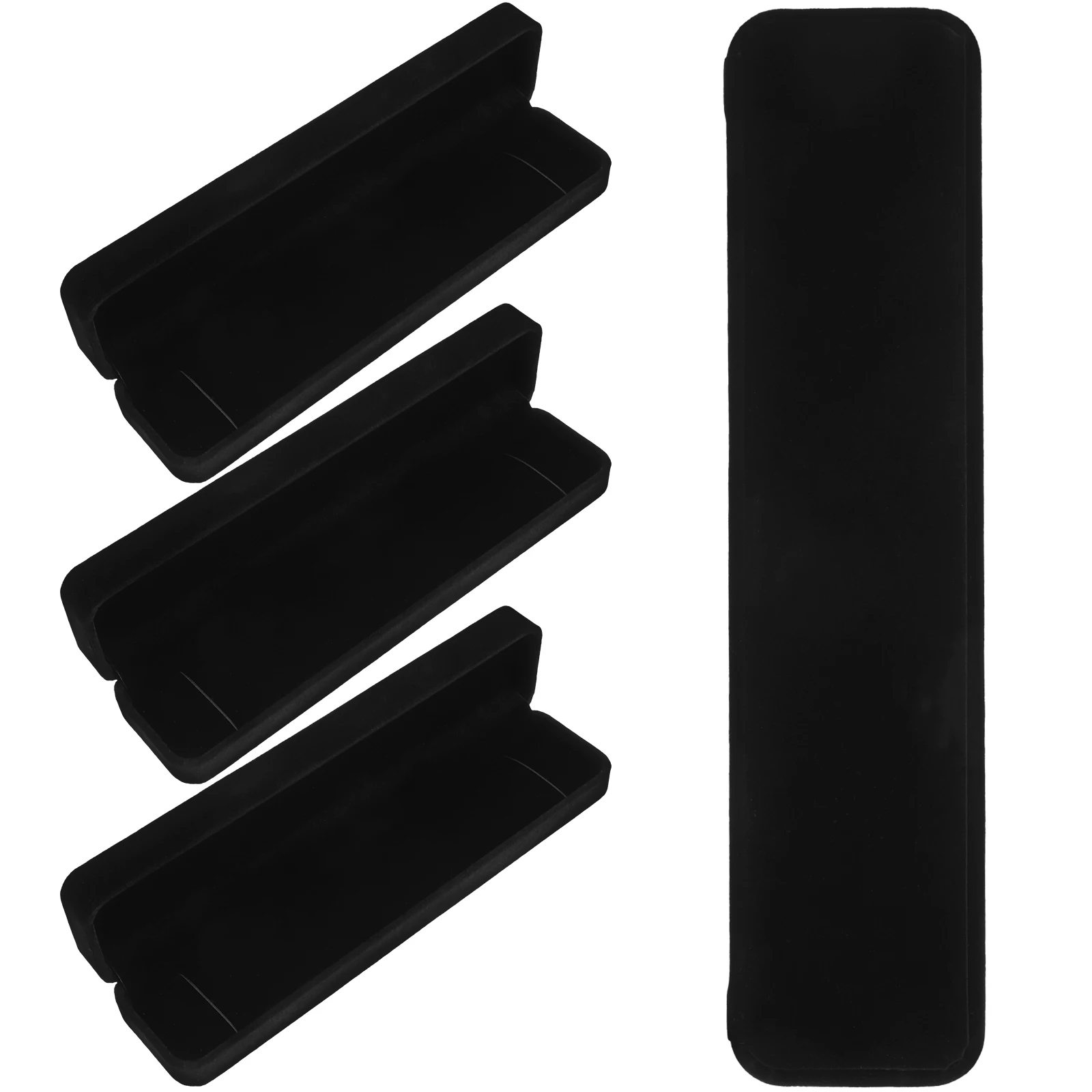 

4 Pcs Black Necklace for Jewelry Gift Ideal Engagement Wedding Christmas Present Wrapping Boxes Bracelet Boxes Storage