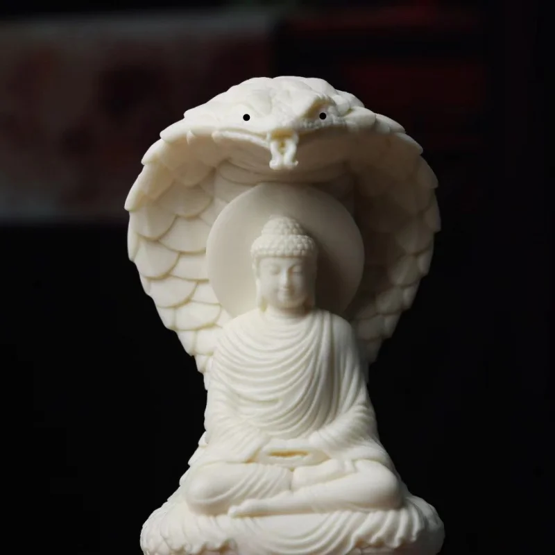 

Factory Direct Supply Ivory Nut Snake Buddha Vairocana Decoration Home Sakyamuni Buddha Decoration Gift Box