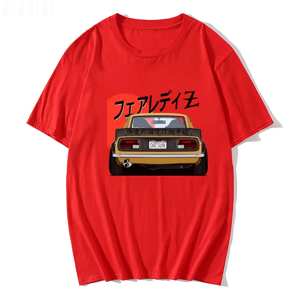 JDM T Shirts Art Print Japanese Style Retro Car 90s 100% Cotton Summer EU Size Tops Casual Harajuku Short Sleeve Loose