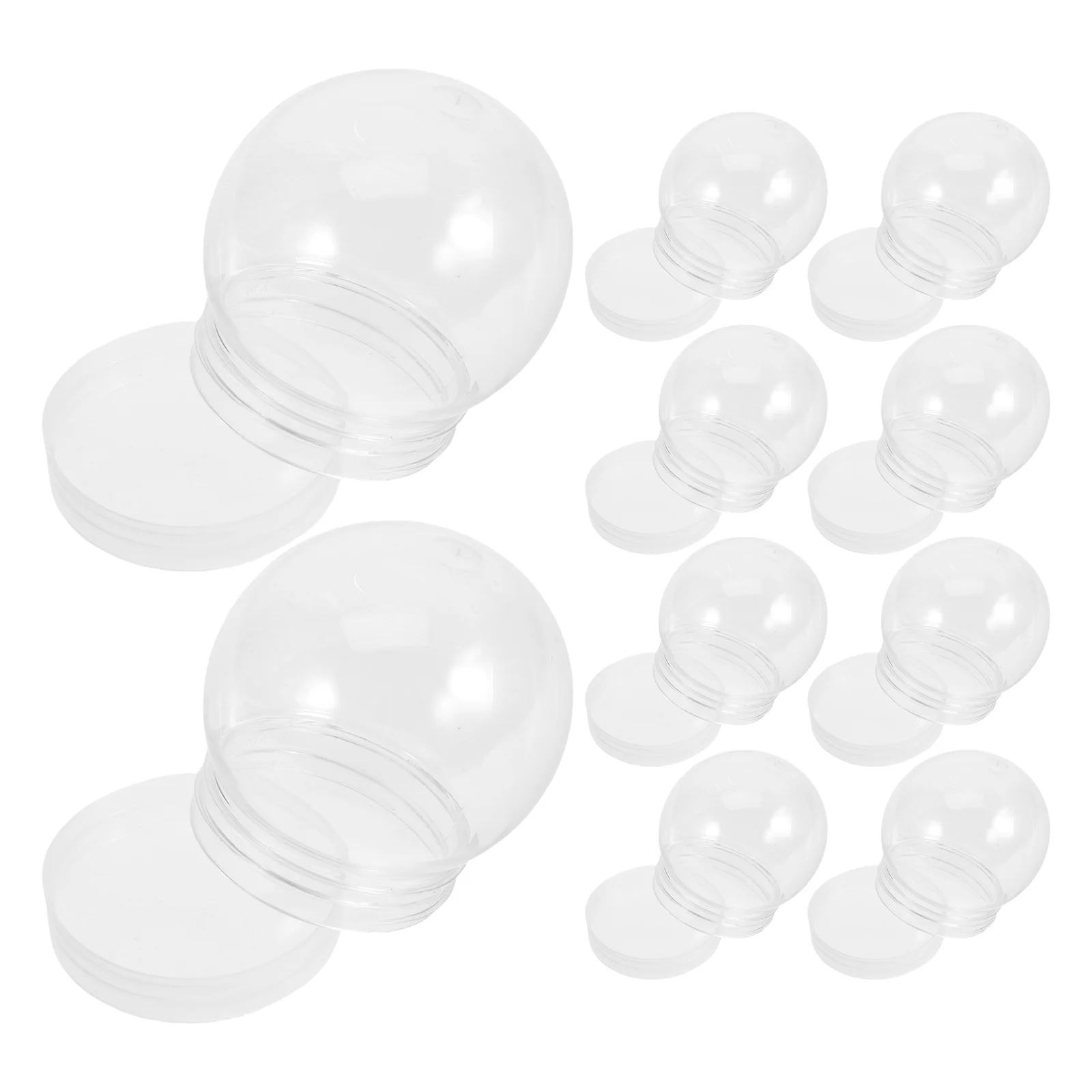 

24pcs Diy Snow Globe Clear Plastic Water Globes For Christmas Crafts Making Empty Ball Shape Xmas Diy Supplies