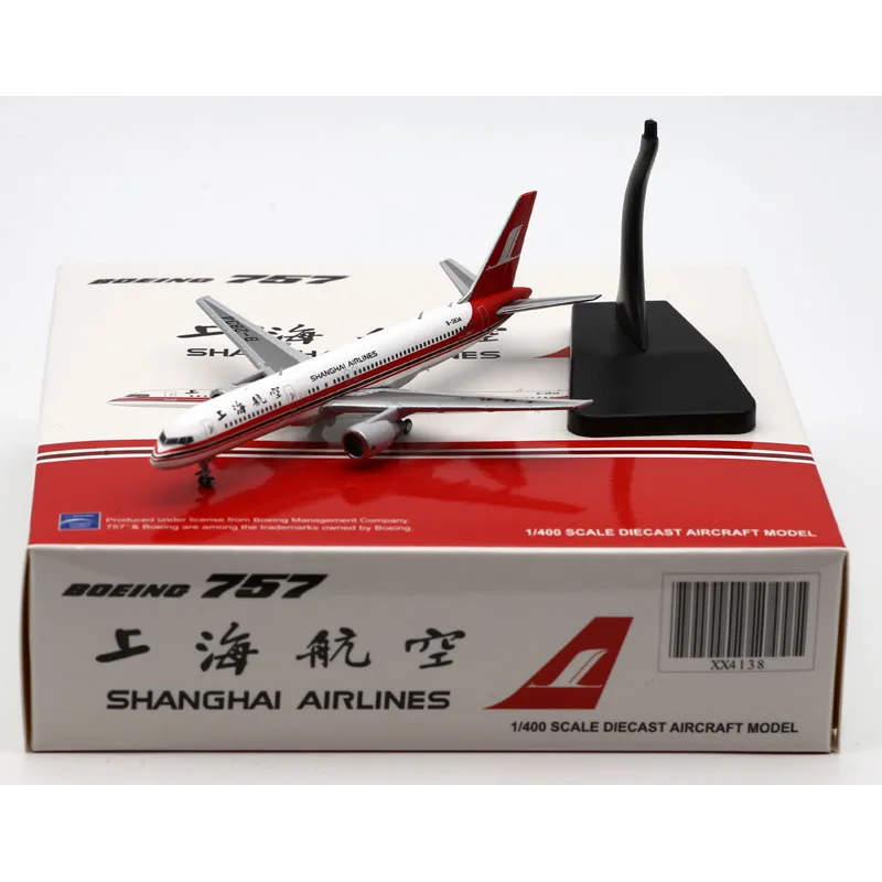 

XX4138 Alloy Collectible Plane Gift JC Wings 1:400 Shanghai Airlines Boeing B757-200 Diecast Aircraft Model B-2834 With Stand