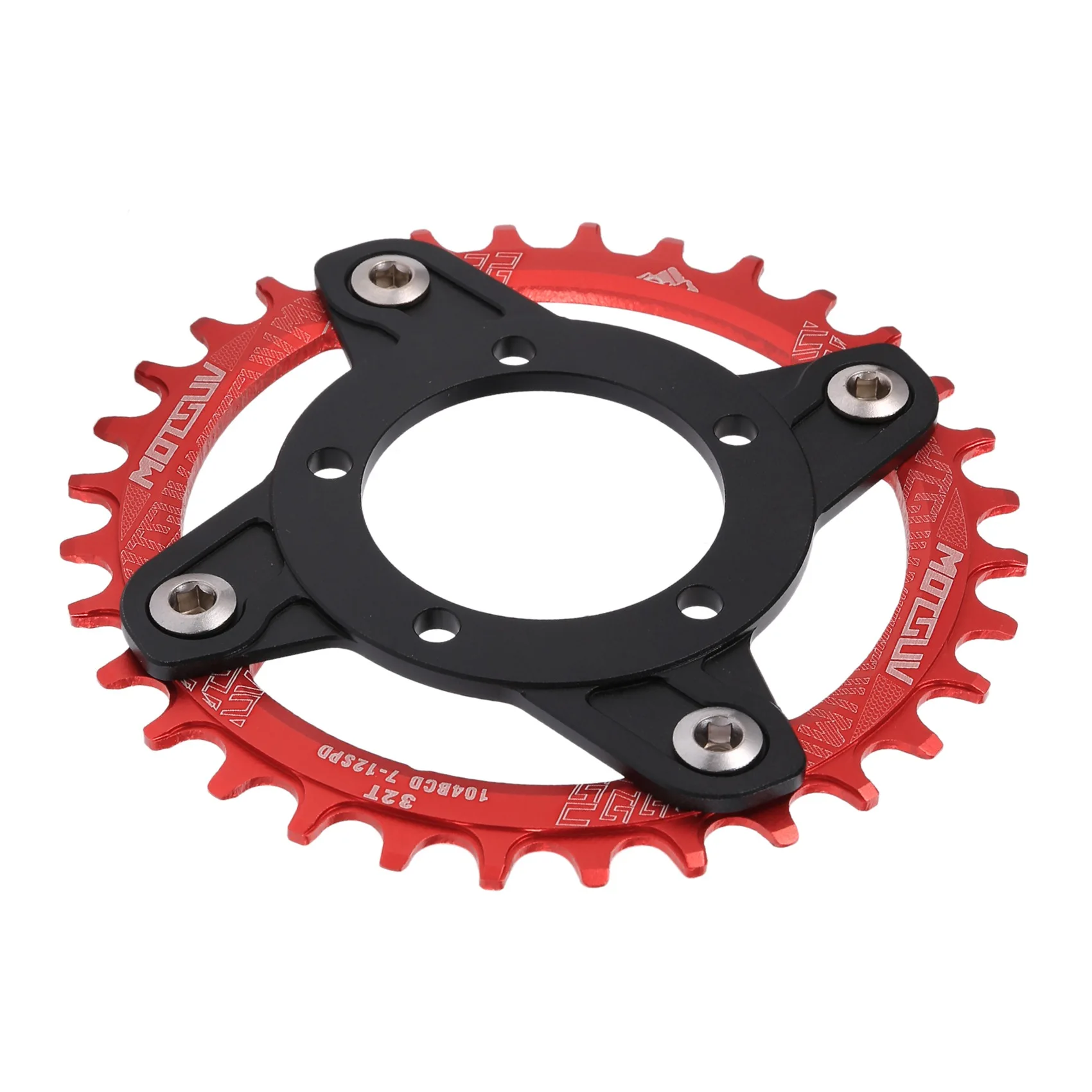 

ADD-E-Bike Crankset 104BCD for Bafang Mid-Drive Aluminum Alloy,Red