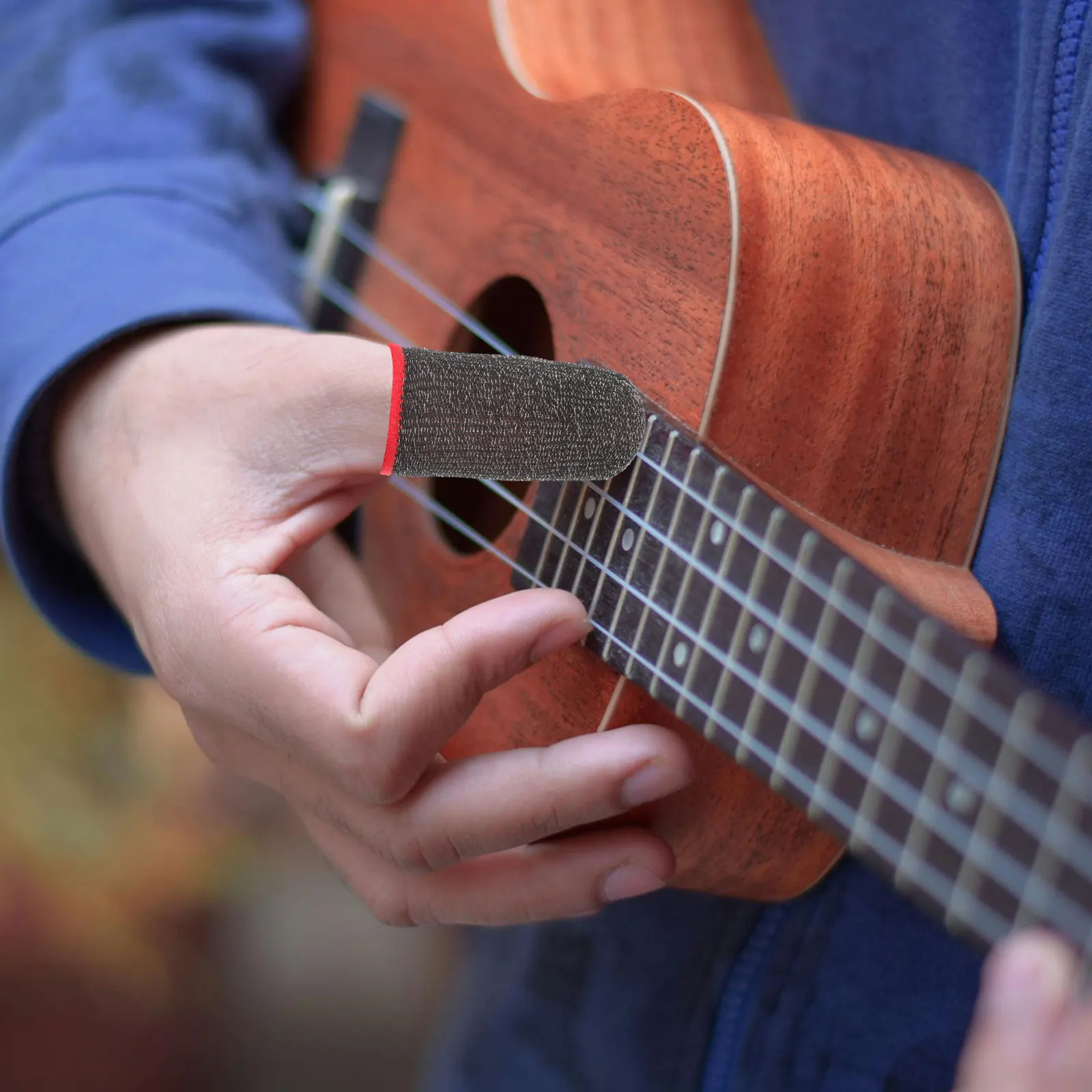 

2Pcs Guitar Finger Protectors Black Covers For Children Adults Left Right Hand Playing Comfortably Long Time Guitar