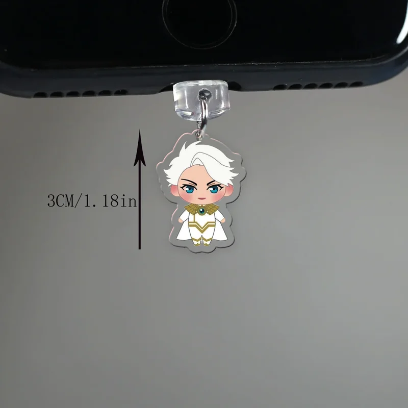 จุกปิดกันฝุ่นอะคริลิคสำหรับโทรศัพท์มือถือ iPhone Samsung Type-C TBHX รุ่น Nice Lucky สีฟ้า Queen พร้อมอุปกรณ์แขวน