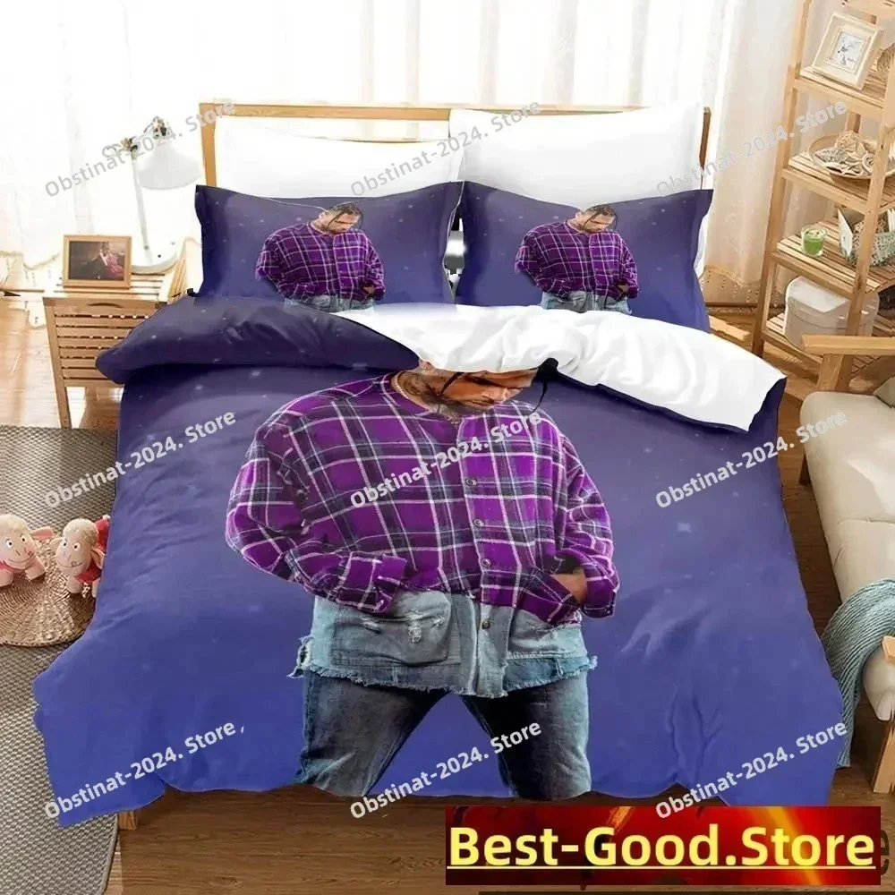 3D Print Chris Brown Bedding Set Boys Girls Twin Queen King Size Duvet Cover Pillowcase Bed boys Adult Home Textileextile