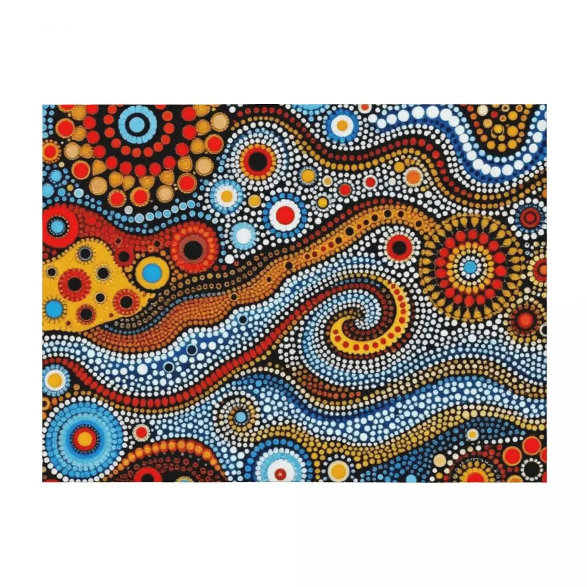 

Aboriginal Australian art. Indigenous dot painting. Australia. Noongar. Abstract pattern. Throw Blanket