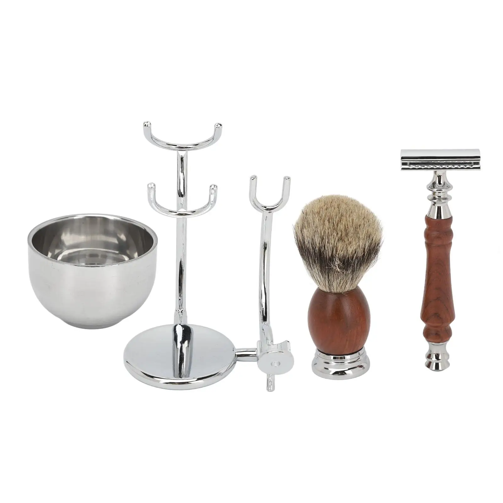 

Vintage Beard Bowl Brush Set Sturdy Alloy Complete Manual Care for Men Dry Storage Long Lasting