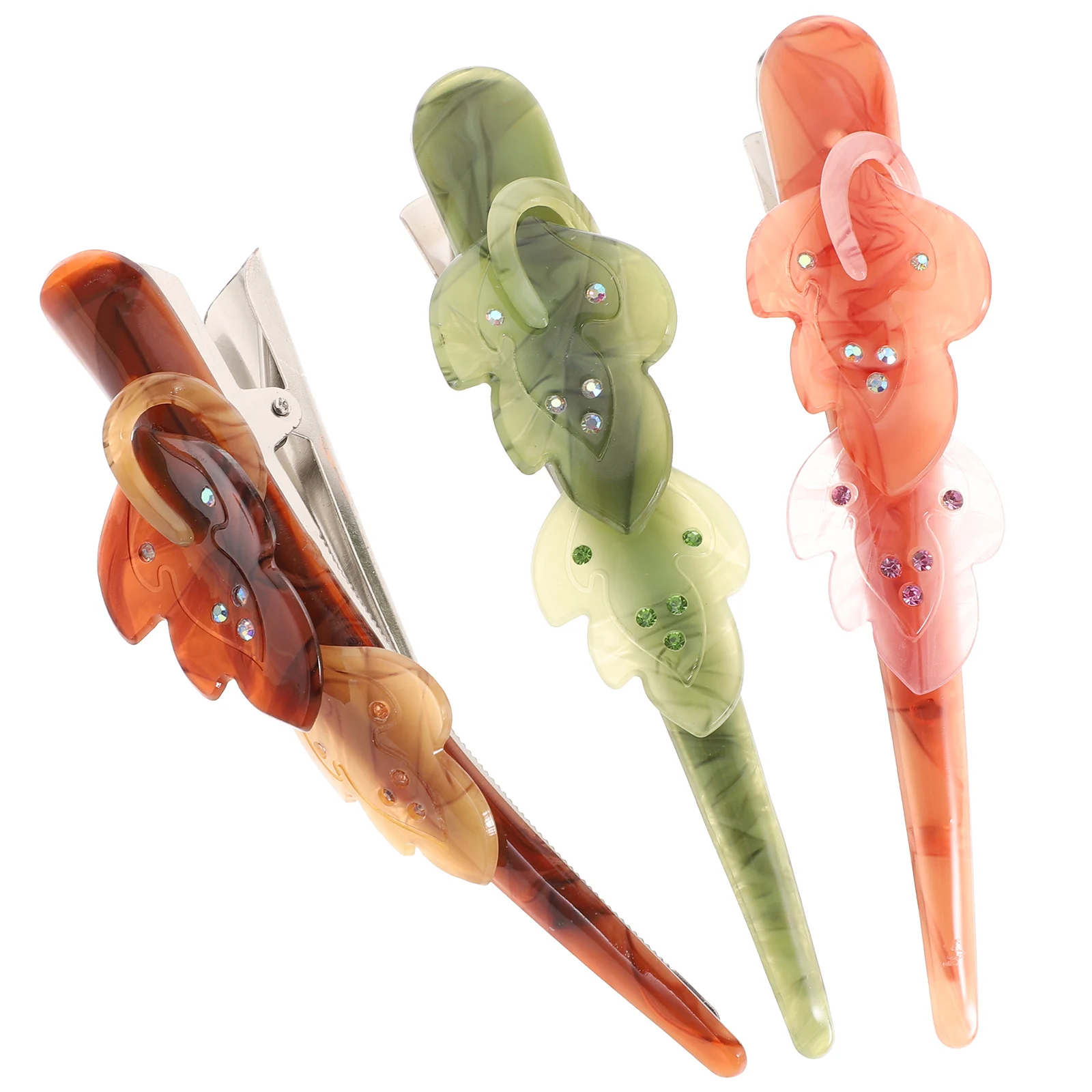 

3pcs Acrylic Flower Hair Clips Strong Tension Barrettes Ponytail Holders Updo Lengthen Decorative Accessories For Party Beach