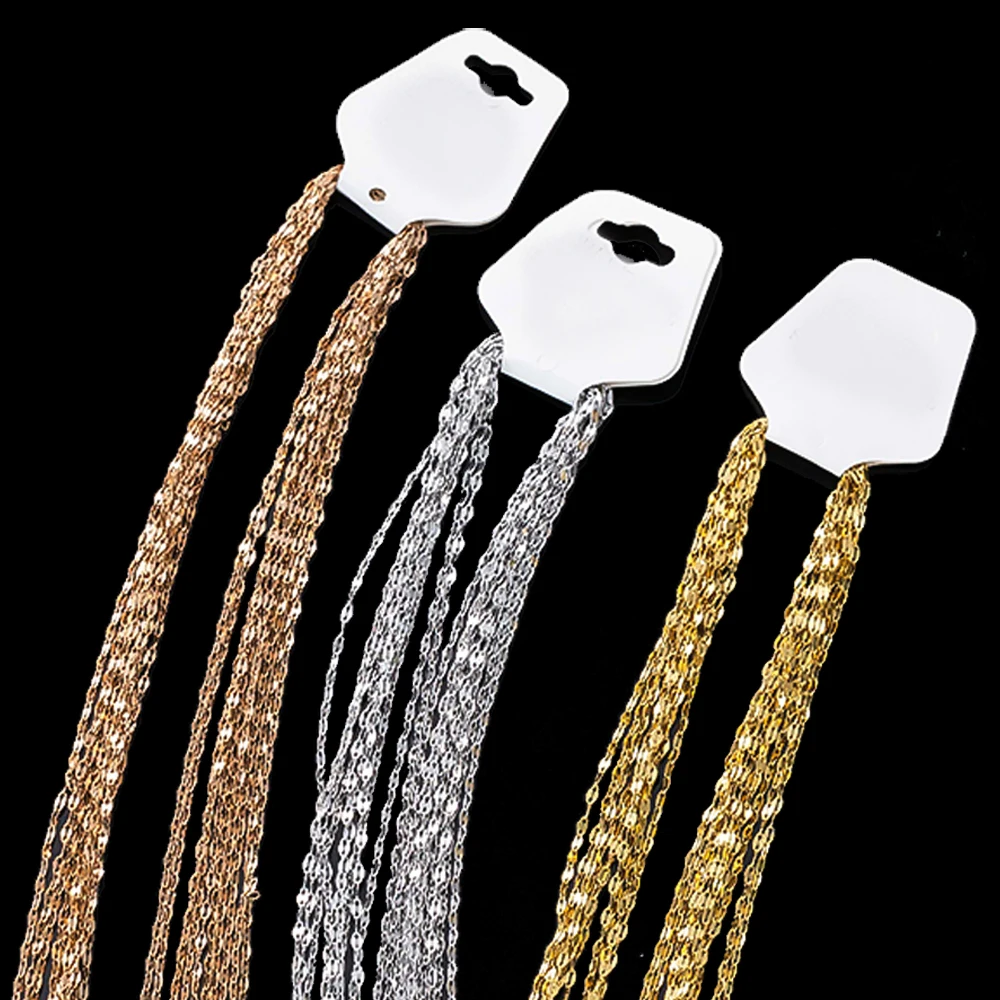 10pcs Stainless Steel Link Necklaces Fashion Jewelry Adjustable Chains DIY Handmade Crafts Components For Women Men Accessories