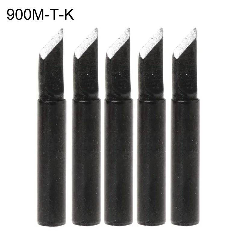 5PC Soldering Iron Tip 900M-T Lead Free Metal For Hakko Saike 936 852d Copper Vertical Blcak Pull-Welding Supplies Metalworking