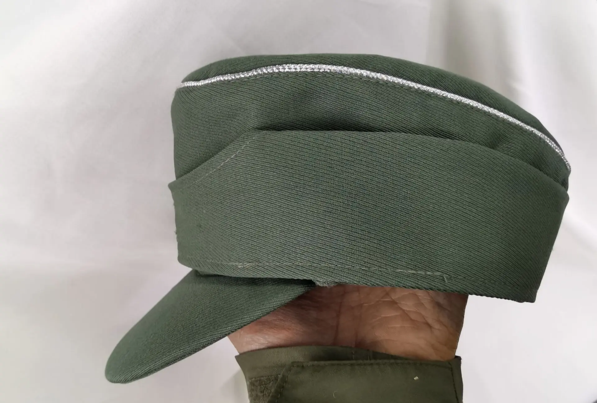 WW2 E.M.D German  .M43 Officer hat .  Twill Wool silver