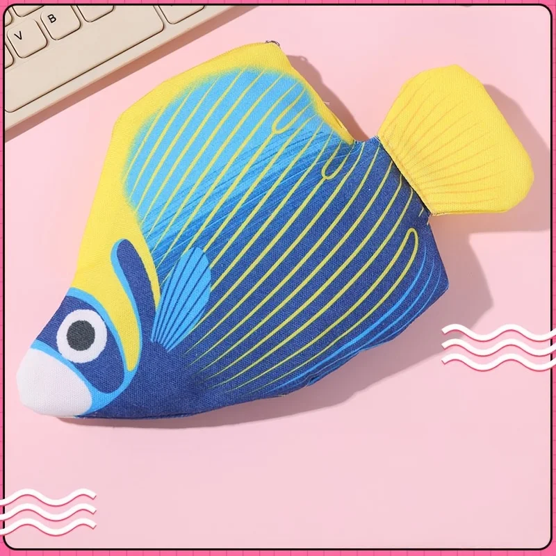 1 Piece Random Style Ocean Fish-Shaped Pencil Case, Creative and Quirky Sea Fish Design, Large Capacity Pencil Case, Cute Little Fish Student Stationery Storage Bag, Multi-Purpose Storage