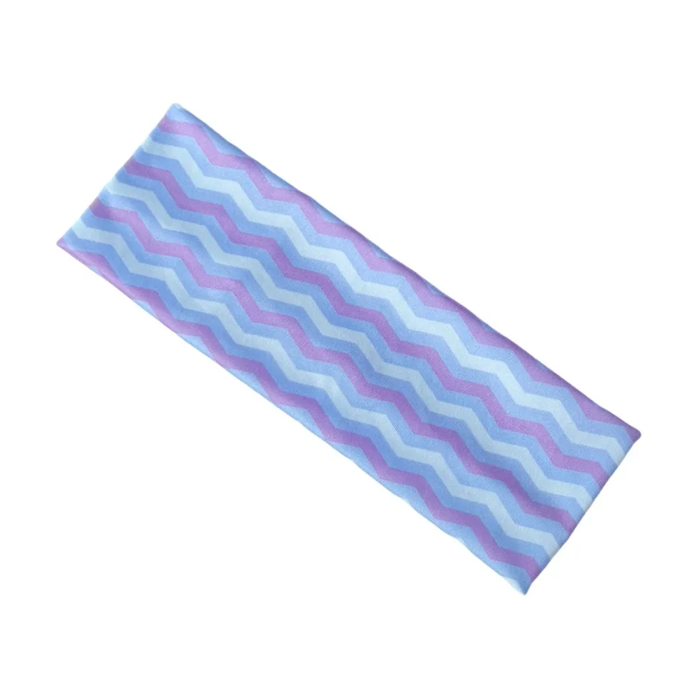 Durable Wavy Stripe Yoga Headband Sweat-absorbent Elastic Sport Hairband Soft Hair Accessories Makeup Headband Daily Use