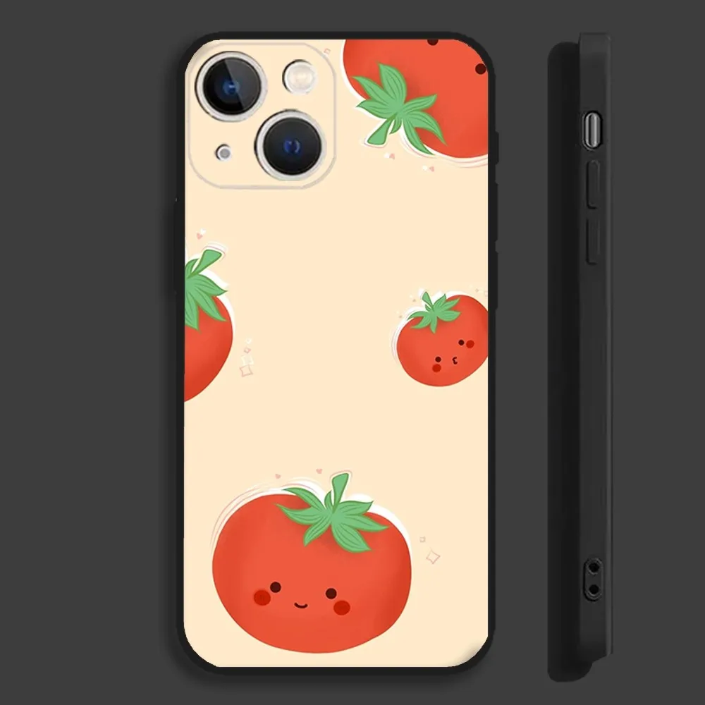 Tomatoes Pattern Art Phone Case For iPhone 15,14,13,12,11 Plus,Pro,Max,XR,XS,X,7,8 Plus,SE,Mini Silicone Soft