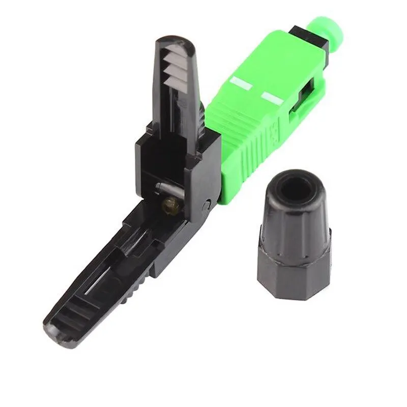 50-400pcs Optical Fiber Quick SC APC Connector SM Single-mode Fiber Optic Fast Connector SC UPC Adapter FTTH Tool Free Shipping