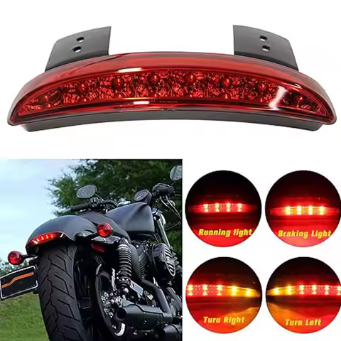 Motorcycle LED Rear Fender Brake License Plate Light Tail Stop Running Lamp For Harley Sportster Iron XL 883 1200 Dyna Softail