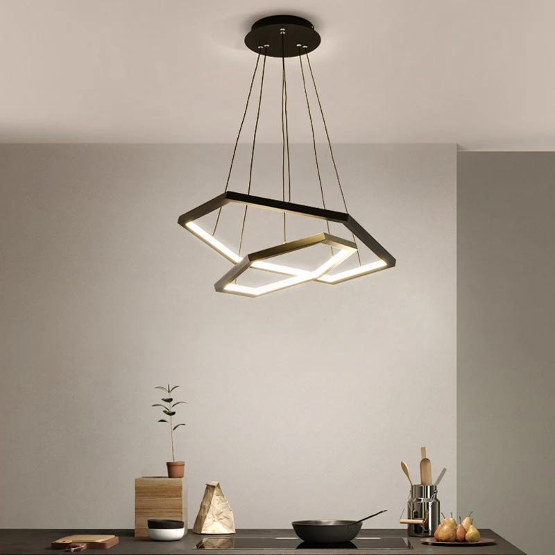 Modern hexagon dining room Pendant lights indoor lighting Ceiling lamp hanging light led chandelier decorative indoor lighting