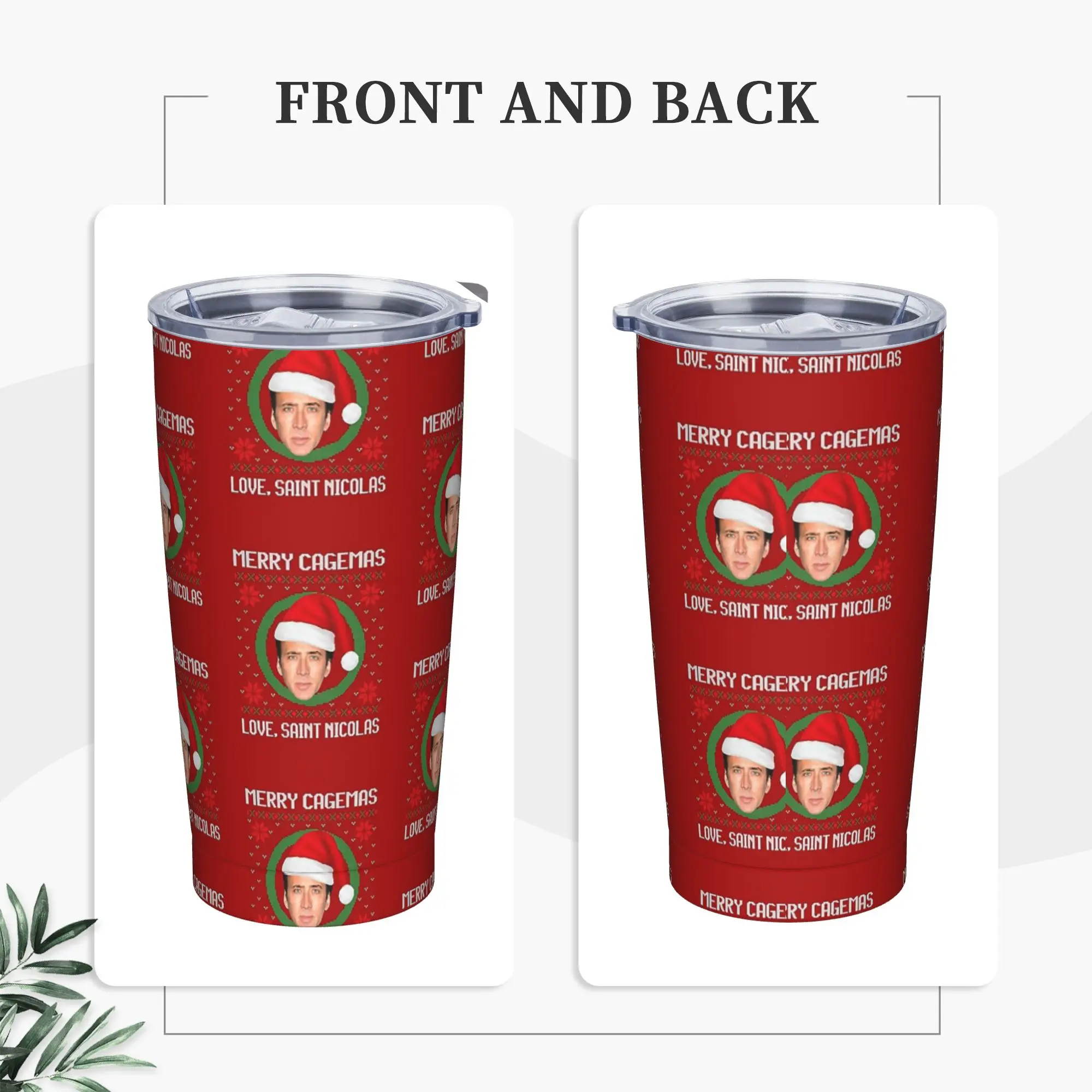 Nicolas Cage Rabbit  Insulated Tumbler with Straws  Stainless Steel Thermal Mug Double Wall Car Bottle Cups, 20oz