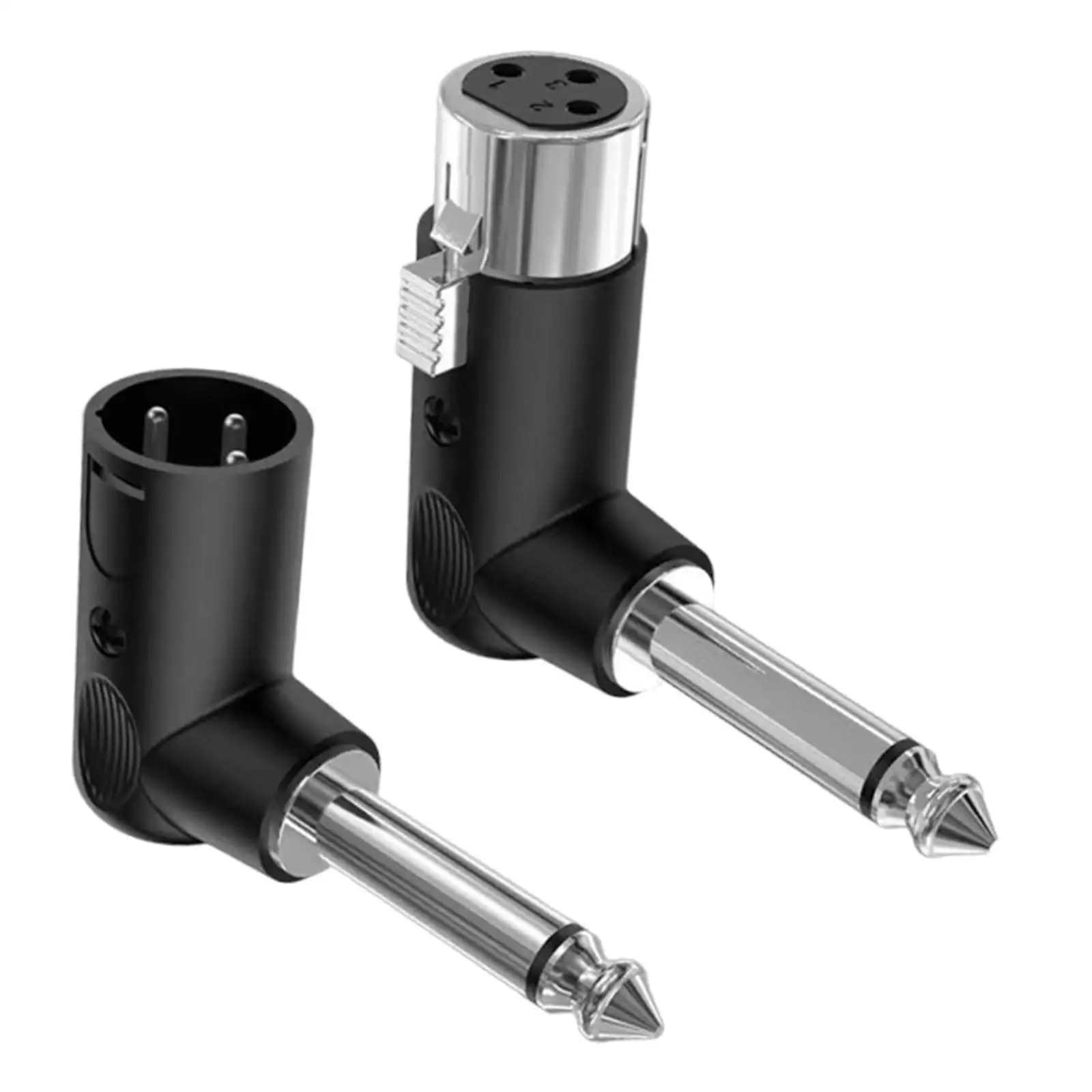 Adjustable Right Left Angle XLR Connector Plug Converter 6.35mm Male to Female Adapter for Guitar Audio Cable