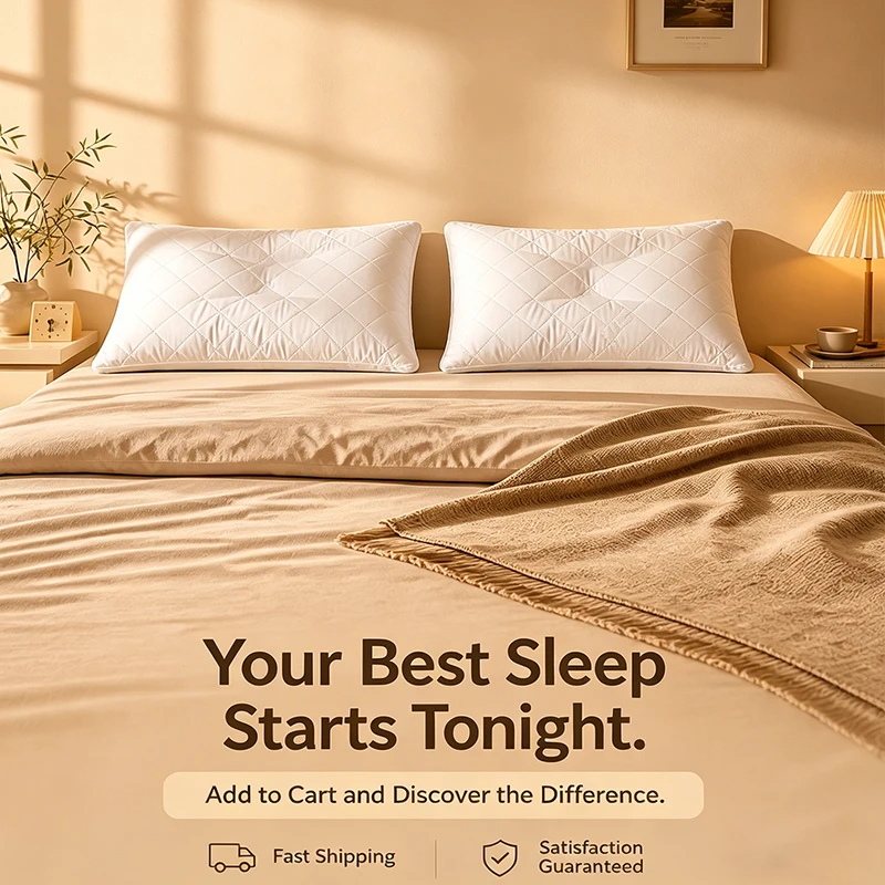 2 pillows of the same size, with zone design and ultrasonic stitching