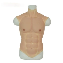 Realistic Simulation Silicone Male Fake Chest Fake Muscle Suit Costume Female Strong Male Abdominal Muscles Halloween