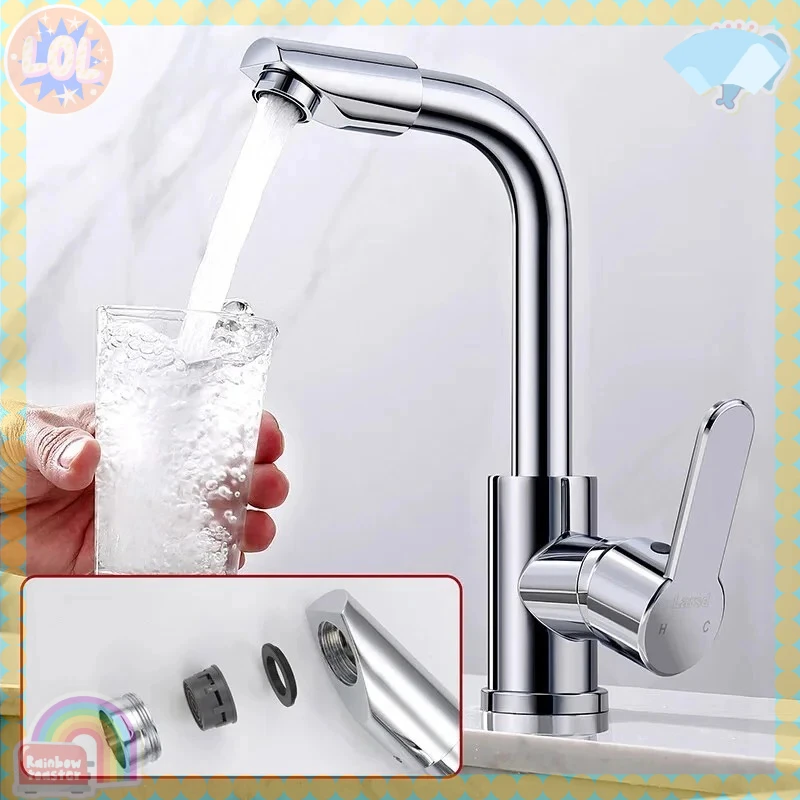 

360° Rotating Basin Faucet Kitchen And Bathroom Dual-use Hot and Cold Water Faucet Splash-proof
