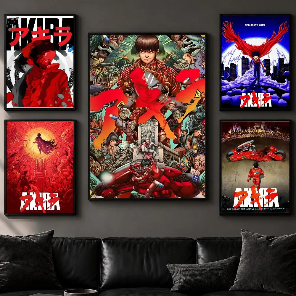 Movie A-AkiraS Poster Art  Self-Adhesive No Glue Residue Wall Decor for Bedroom Living Room